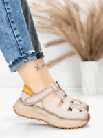 Pantofi Sport Dama din piele naturala KM8882 CREAM | ADVANCER