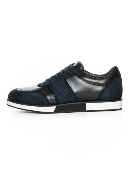 Pantofi Casual Barbati din piele naturala 528-77 BLUE-BLACK | ADVANCER