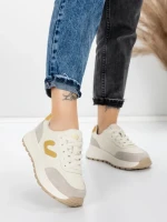 Pantofi Sport Dama din piele naturala 76098-8 YELLOW | ADVANCER