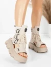 Sandale Dama din piele naturala 19633 CREAM | ADVANCER