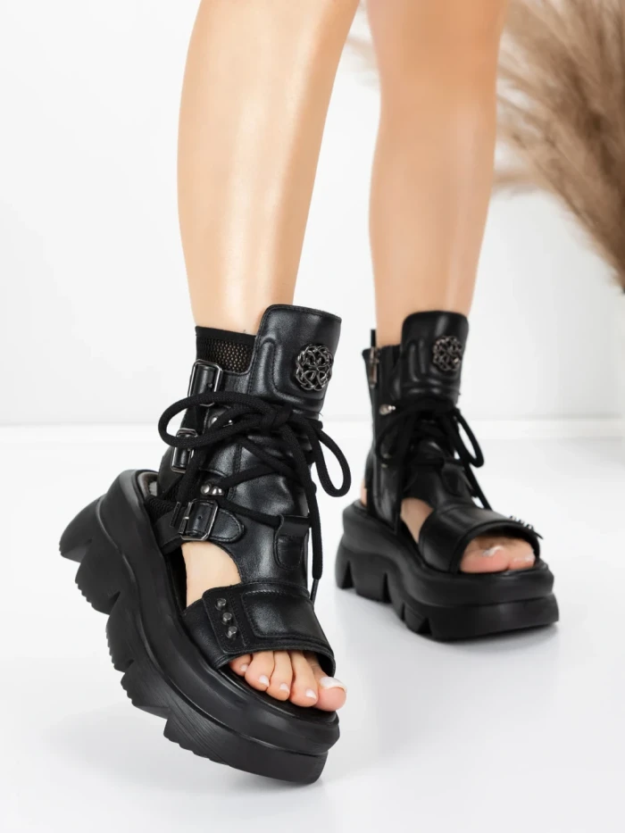 Sandale Dama din piele naturala 19633 BLACK | ADVANCER