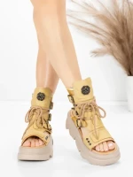 Sandale Dama din piele naturala 19633 YELLOW | ADVANCER