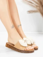 Papuci Dama din piele naturala 28118 YELLOW | ADVANCER