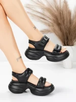 Sandale Dama din piele naturala 6818-1 BLACK | ADVANCER