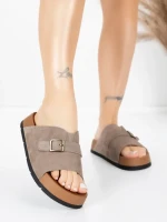 Papuci Dama din piele naturala 2559 GREY | ADVANCER