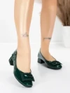Pantofi cu toc din piele naturala 1011-1062 GREEN | FORMAZIONE