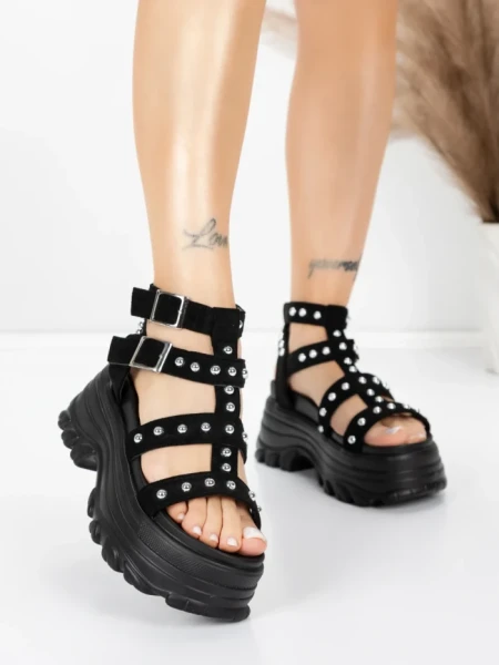 Sandale Dama cu Platforma 56WL31 BLACK | MEI