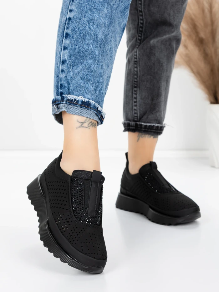 Sneakers Dama 5H68 Negru | Mei » MeiMei.Ro