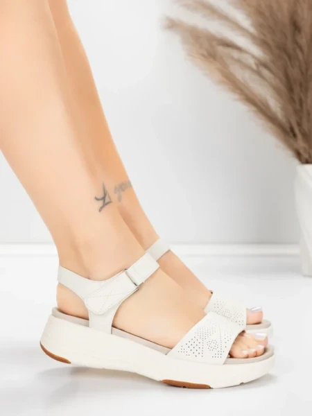 Sandale Dama cu Platforma 037 Crem | Advancer » MeiMei.Ro