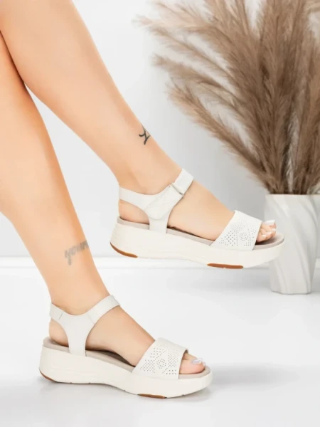 Sandale Dama cu Platforma 037 Crem | Advancer » MeiMei.Ro