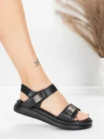 Sandale Dama cu Talpa Joasa 1028 Negru | Advancer » MeiMei.Ro