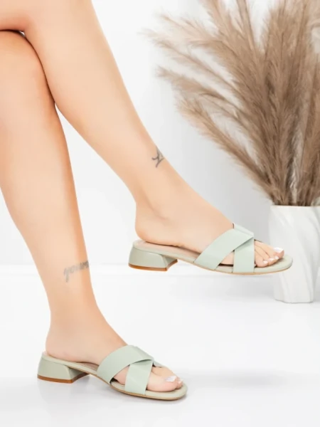 Sandale Dama cu Toc Gros 103 Verde | Advancer » MeiMei.Ro
