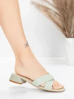 Sandale Dama cu Toc Gros 103 Verde | Advancer » MeiMei.Ro