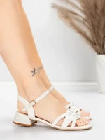 Sandale Dama cu Toc Gros 105 Crem | Advancer » MeiMei.Ro