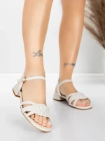 Sandale Dama cu Toc Gros 105 Crem | Advancer » MeiMei.Ro