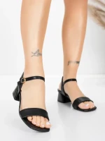 Sandale Dama cu Toc Gros 22396 Negru | Advancer » MeiMei.Ro