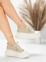 Pantofi Sport Dama din piele naturala 227802 Piersica |... » MeiMei.Ro