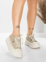 Pantofi Sport Dama din piele naturala 227802 Piersica |... » MeiMei.Ro