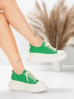 Pantofi Sport Dama din piele naturala 227802 Verde | Ad... » MeiMei.Ro