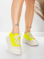 Pantofi Sport Dama din piele naturala 227802 Galben lam... » MeiMei.Ro