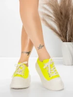 Pantofi Sport Dama din piele naturala 227802 Galben lam... » MeiMei.Ro