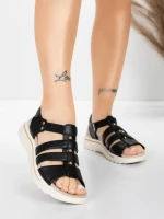 Sandale Dama cu Talpa Joasa 3FR035 Negru | Advancer » MeiMei.Ro