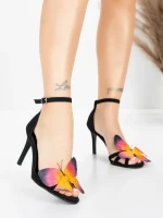 Sandale Dama cu Toc Subtire 5GS62 Negru | Mei » MeiMei.Ro