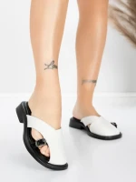 Papuci Dama cu Talpa Joasa 5GS63 Alb | Mei » MeiMei.Ro