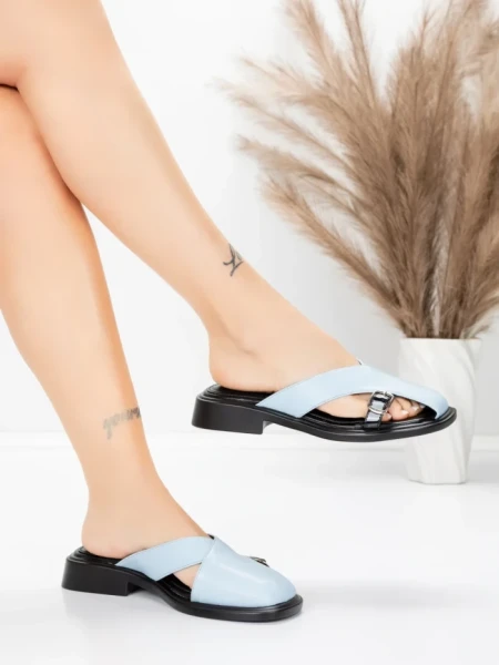 Papuci Dama cu Talpa Joasa 5GS63 Albastru | Mei » MeiMei.Ro