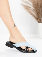 Papuci Dama cu Talpa Joasa 5GS63 Albastru | Mei » MeiMei.Ro