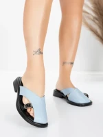 Papuci Dama cu Talpa Joasa 5GS63 Albastru | Mei » MeiMei.Ro