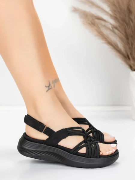 Sandale Dama cu Platforma 5GS67 Negru | Mei » MeiMei.Ro