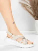 Sandale Dama cu Platforma 5GS67 Bej | Mei » MeiMei.Ro