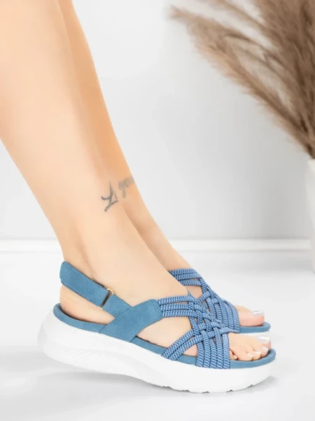 Sandale Dama cu Platforma 5GS67 Albastru | Mei » MeiMei.Ro