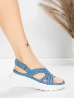 Sandale Dama cu Platforma 5GS67 Albastru | Mei » MeiMei.Ro