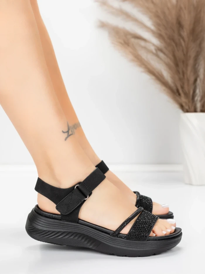 Sandale Dama cu Platforma 5GS68 Negru | Mei » MeiMei.Ro
