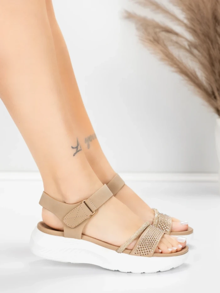 Sandale Dama cu Platforma 5GS68 Piersica | Mei » MeiMei.Ro