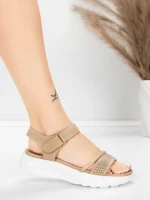 Sandale Dama cu Platforma 5GS68 Piersica | Mei » MeiMei.Ro