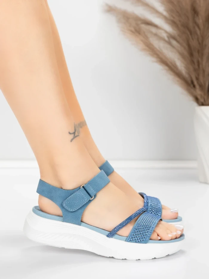 Sandale Dama cu Platforma 5GS68 Albastru | Mei » MeiMei.Ro