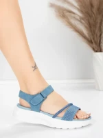 Sandale Dama cu Platforma 5GS68 Albastru | Mei » MeiMei.Ro