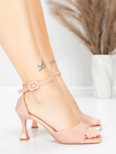 Sandale Dama cu Toc Subtire 5GZ90 Roz | Mei » MeiMei.Ro