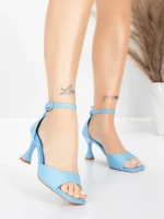 Sandale Dama cu Toc Subtire 5GZ90 Albastru | Mei » MeiMei.Ro