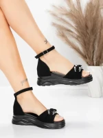 Sandale Dama cu Platforma 5H75 Negru | Mei » MeiMei.Ro