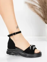 Sandale Dama cu Platforma 5H75 Negru | Mei » MeiMei.Ro