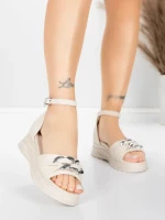 Sandale Dama cu Platforma 5H75 Bej | Mei » MeiMei.Ro