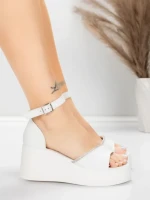 Sandale Dama cu Platforma 5H76 Alb | Mei » MeiMei.Ro