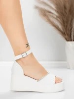 Sandale Dama cu Platforma 5H76 Alb | Mei » MeiMei.Ro