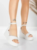 Sandale Dama cu Platforma 5H76 Alb | Mei » MeiMei.Ro