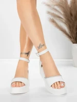 Sandale Dama cu Platforma 5H76 Alb | Mei » MeiMei.Ro