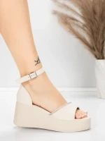 Sandale Dama cu Platforma 5H76 Bej | Mei » MeiMei.Ro